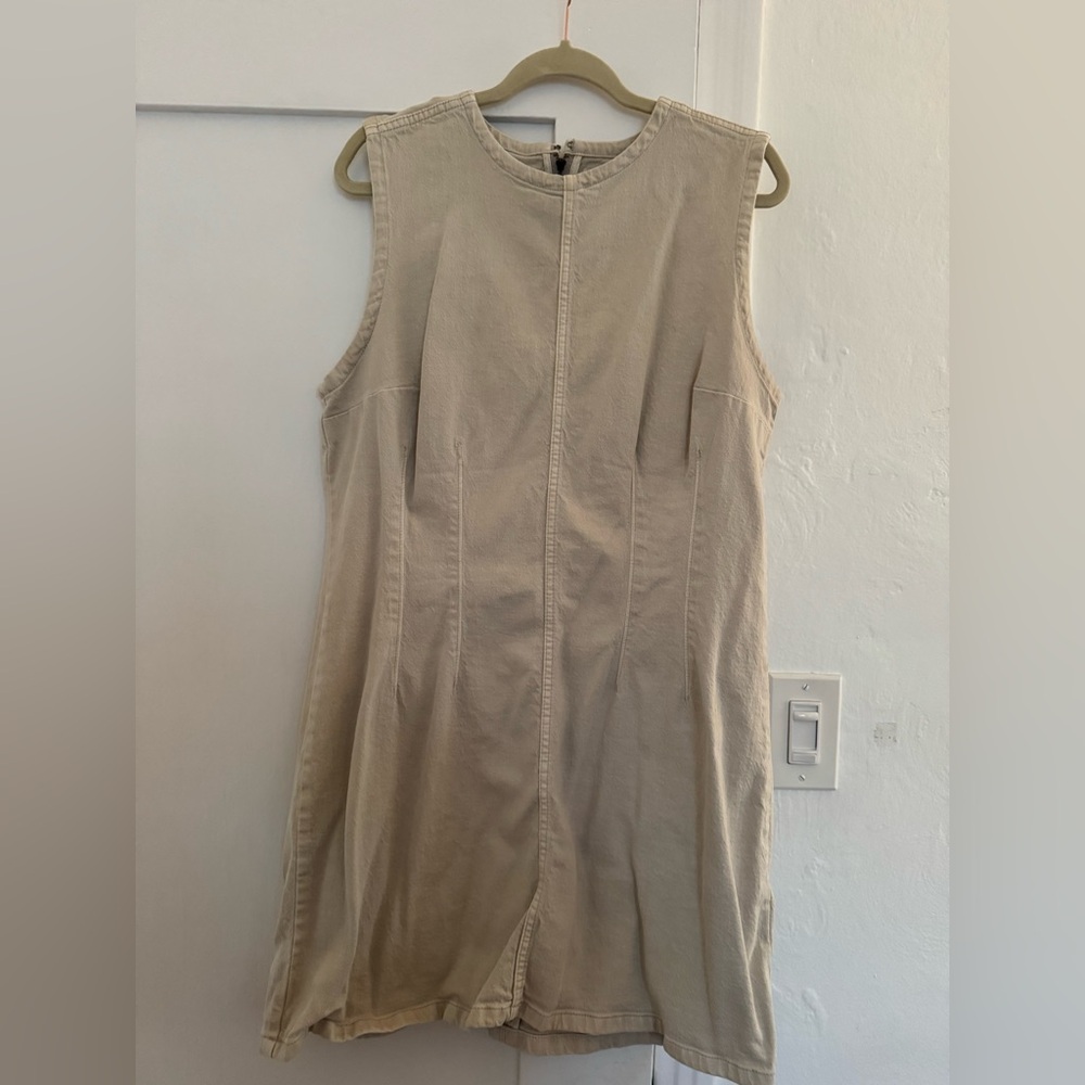 Abercrombie & Fitch Beige Denim Midi Dress
